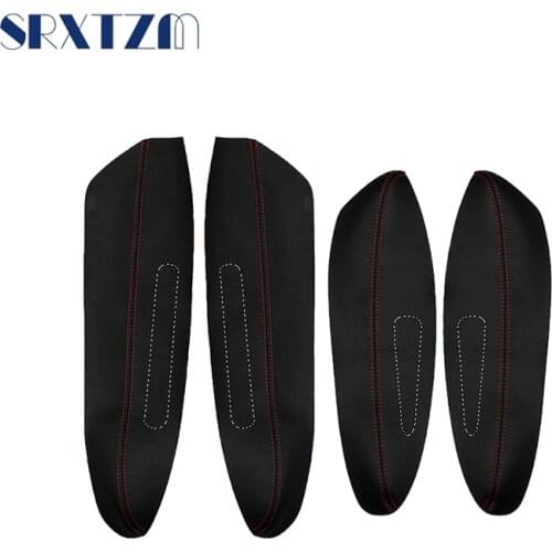 4PcsMicrofiber Leather Car Door Armrest Panel Protective Cover For Peugeot 307 (2004-2013) Peugeot 308 (2009-2014)