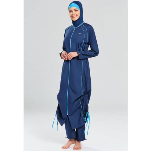Adasea 1156-19 Dark Navy Blue Full Off Hijab Swimwear
