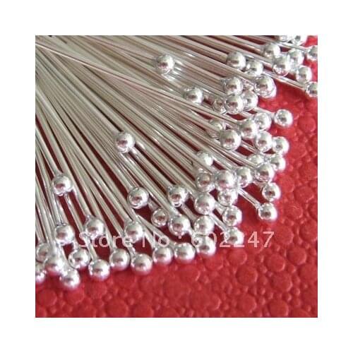 Free shipping SILVER PLATED BALL PINS HEADPINS 20MM, Headpins Ball, 2000pcs/lot