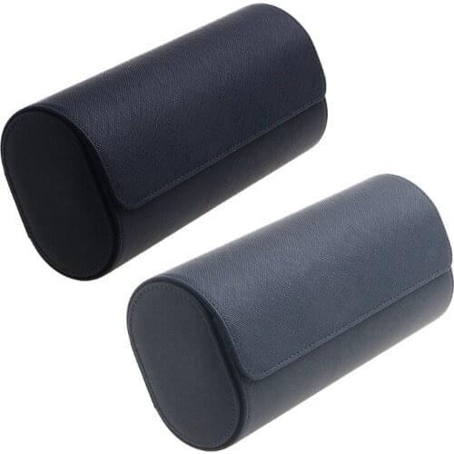 Handmade Genuine Leather Watch Rolls Box Travel Watch Roll with Velvet Wristwatch Holder Rings Display Case Men Adult