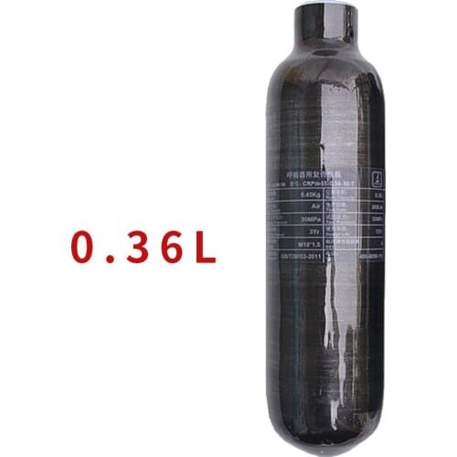 0.36L 0.42L Black Carbon Fiber Air Tank Scuba Diving Equipment Snorkeling Breath High Pressure Cylinder Black Bottle