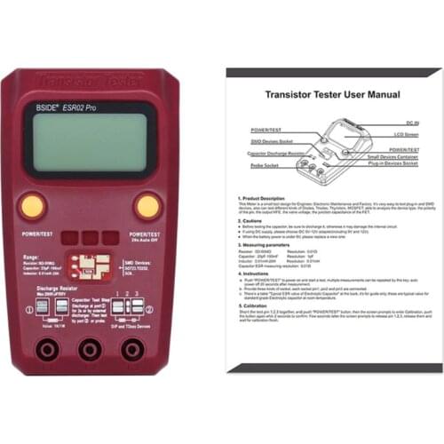 BSIDE ESR02PRO Digital Transistor Tester Capacitance Inductance Resistance LCR Meter Multimeter SMD Components ESR Measurement