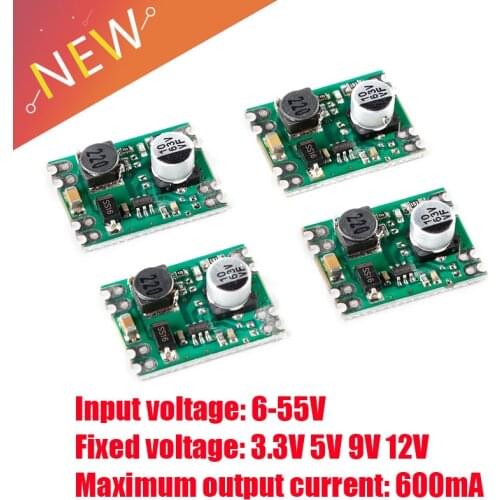 DC-DC step-down power supply module 6V-55V input to 3.3V 5V 9V 12V output 600mA current