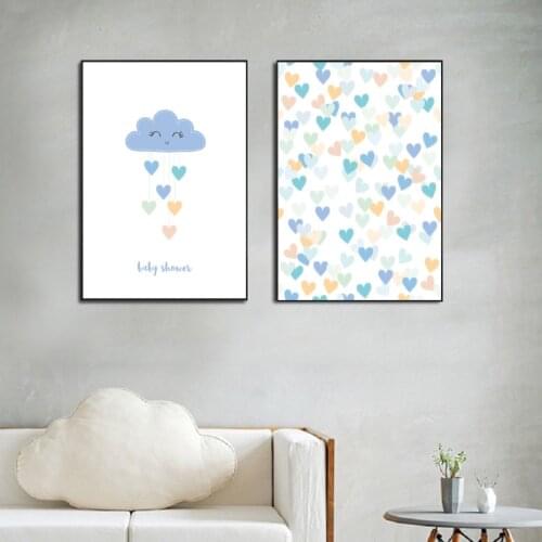 Nursery Cartoon Baby Shower Wall Art Pictures Decor Canvas Painting Prints and Poster Picture Gifts for Kids Baby Room Home
