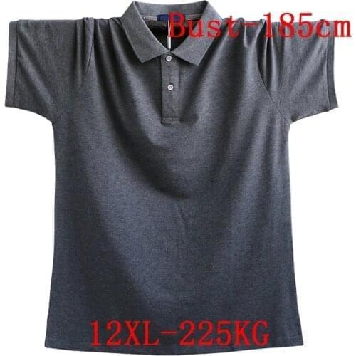 Summer men t-Shirt short sleeve home casual oversize tees plus size 8XL 10XL 12XL 14XL turn-down collar tees 68 70 72 74 76 tops