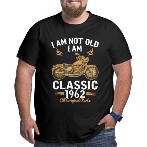 Mens Motorcycle Lover 60th Birthday T Shirt I Am Not Old 1958 Cotton Clothes Vintage Short Sleeve Crewneck Tees Plus Size