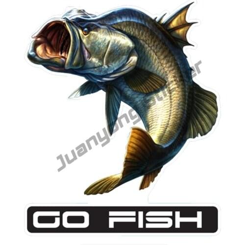 Go Fishing Fish Colorful Car Sticker Funny Auto Fine Decal Decor Bumper Truck Yacht Speedboat Cover scratches Decor KK16x13cm