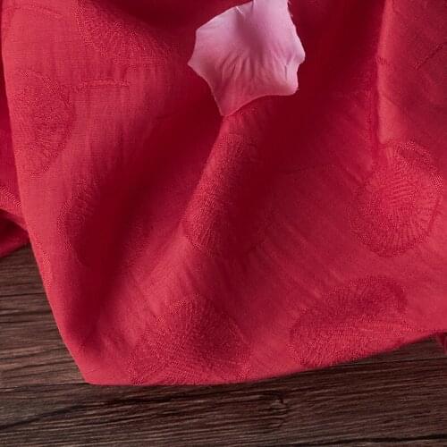 Cotton and linen blend fabric Dandelion jacquard fabric for dress High-grade cheongsam clothing tissu