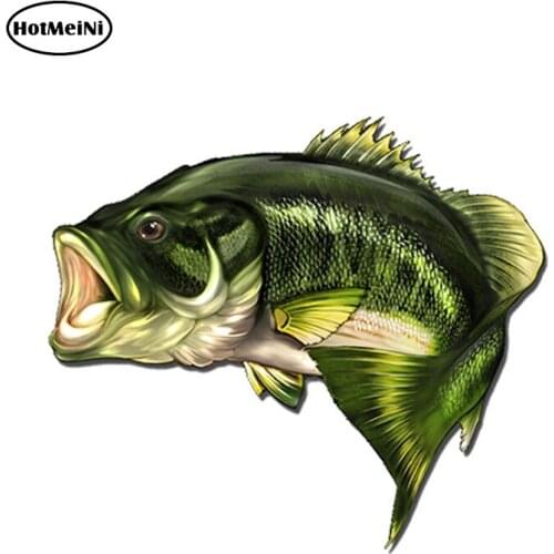 HotMeiNi 13cm x 10.8cm Car Styling Large Mouth Bass Fish Fishing Sticker Boat Kayak Decals Car Truck Laptop Window Car Sticker