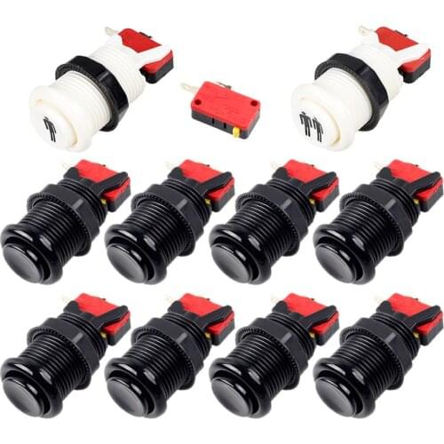 10 Pcs Arcade Buttons Happ Type Standard Button 4.8mm 0.187 Inch Terminals Switch For Arcade Machine Jamma Mame Game DIY Part