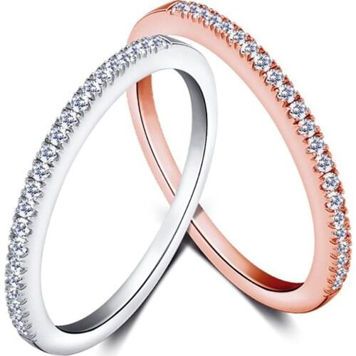 Women Classic Rings Luxury Prong Setting Cubic Zircon Wedding Engagement Rhinestone Ring Fine Jewelry Gift Dropshipping