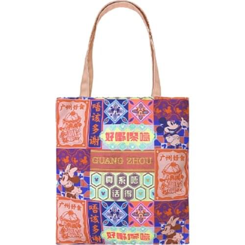 Disney Mickey Creative Handbag Environmental Bag Canvas Bag Large Capacity Hand Bag Women Fashion Shoulder Bag