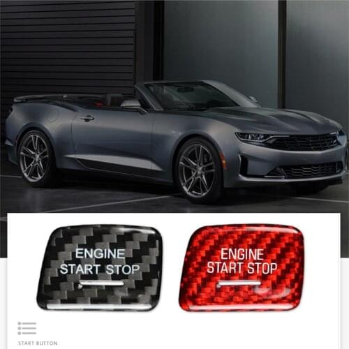 Carbon Fiber Car One-button Start Button Cover for Chevrolet Camaro Corvette Car Engine Start Button Cover Decoration
