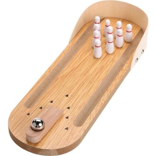 HaveFun Mini Wooden Desktop Bowling Game Kids Children Developmental Toy Gift Decor Baby House Entertainment Toys dropshipping