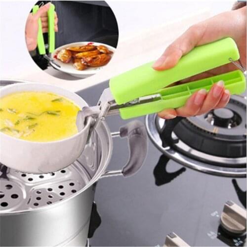 1pc Kitchen Accessories Stainless Steel Multi-function Vegetable Folder Kitchen Gadget Anti-scalding Bowl Clip Kitchen Cozinha-S