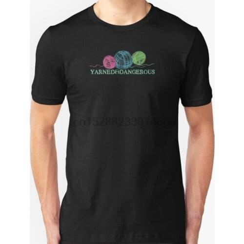 Men Short sleeve tshirt Crayon balls of yarn funny knitting crochet t shirt T Shirt Women t-shirt