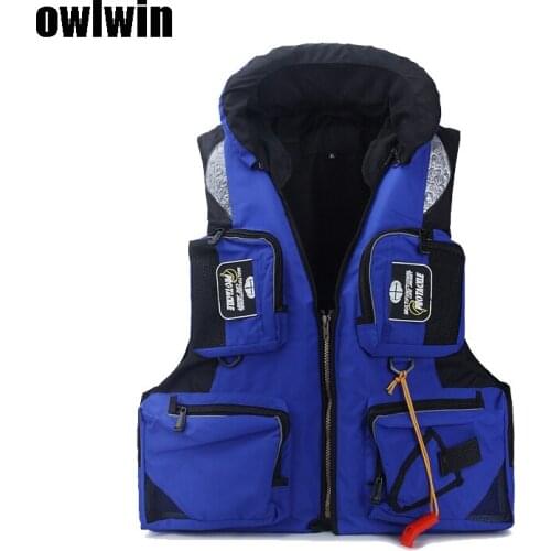 Men Hooded fishing clothes life vest life jacket 5 colors L-XXL sea Adult-Adjustable-Safety-Life-Jacket-Survival-Vest-Swimming