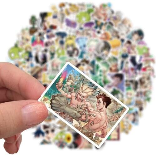 50/100Pcs Janpanese Comic Sticker Dr.STONE Anime Stickers DIY Waterproof Sticker For Laptop Luggage Car Skateboard Notebook