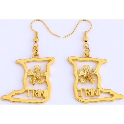 New map earrings gold simple copper earrings popular jewelry womens gift