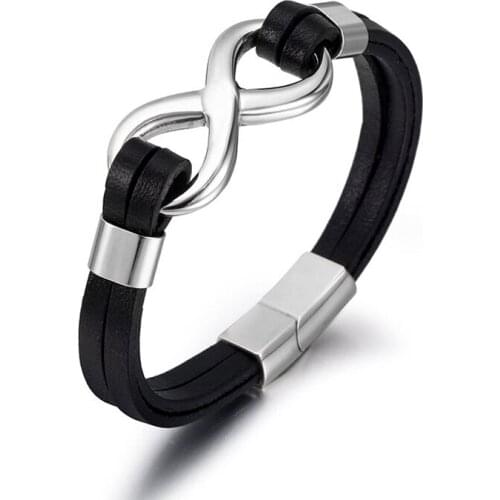 New Fashion Charm Men Bracelet Classic Leather For Unisex Wristband Bangles Wristlet Male Women Jewelry Gift