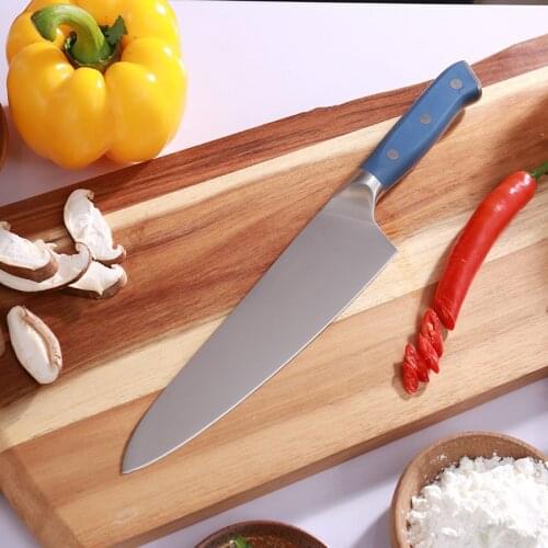 TUO CUTLERY Chef Knife - Japanese 440 High Carbon Stainless Steel Kitchen Chefs Knife -Ergonomic ABS Blue Full Tang Handle - 8