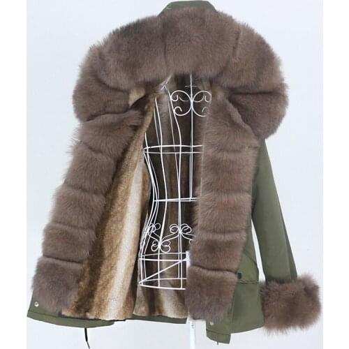 OFTBUY 2021 New Winter Jacket Women Short Waterproof Parka Real Fur Coat Natural Fox Big Fur Collar Hood Removable Outerwear