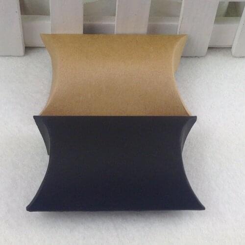 Free shipping 8x5.5x2cm Kraft paper Gift box Pillow Shape Boxes Jewelry box 100PCS/Lot Accept Custom Logo