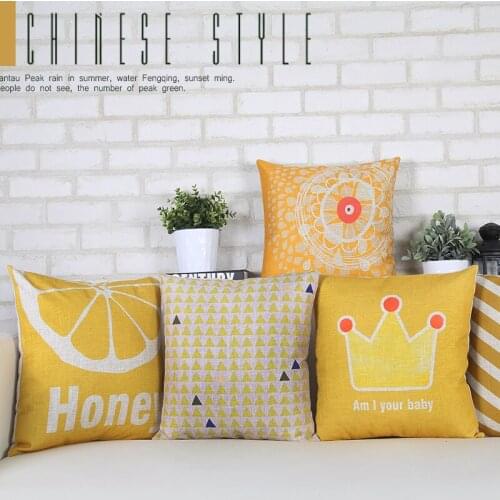Fashion Yellow Stripes Printing Pillow Square Pillow Hugs Cushion for Home Decorative Sofa Car Neck Sleeping Pillows 40*40cm