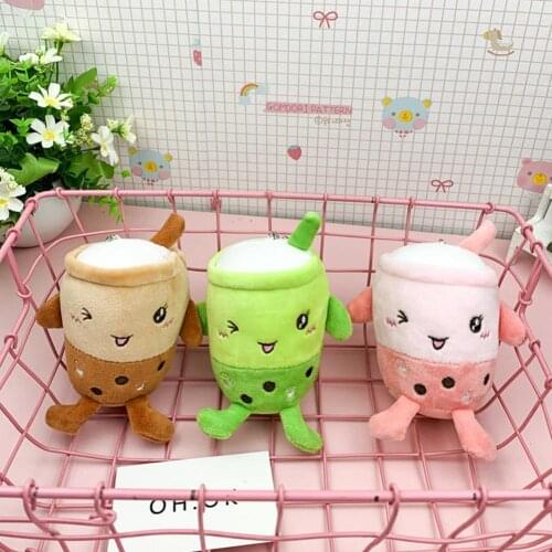 3 Color Creative Lovely Plush Pendant Light Weight Skin-friendly Bubble Tea Cup Stuffed Backpack Pendant for Kids