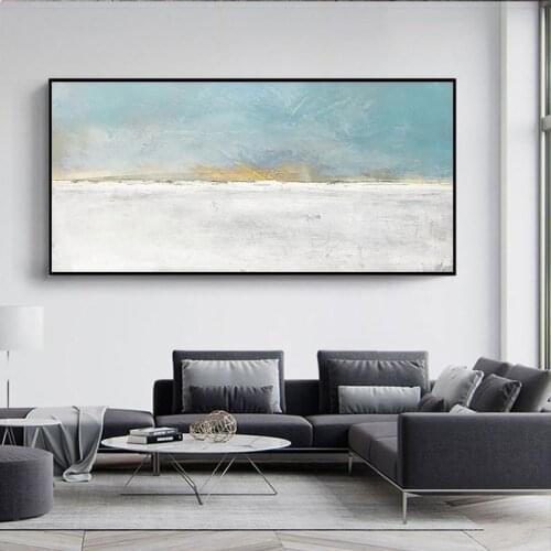 Hand-painted oil on canvas original mural for the living room home decoration abstract wall art deco sunset