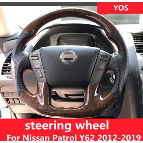 Car Steering Wheel For Nissan Patrol Y62 2012-2019 Carbon Fiber Steering Wheel Patrol Y62 Upgrade Refit Replacement