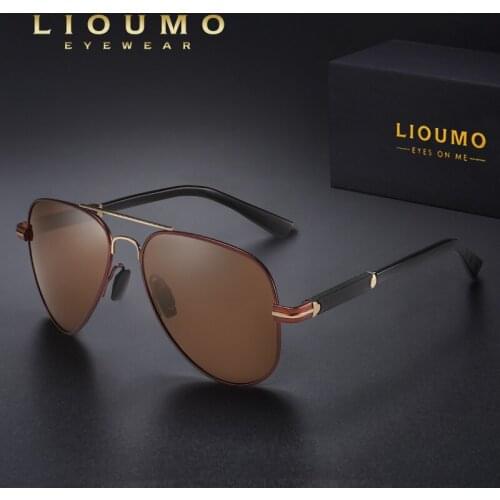 Top Quality Pilot Mens Sunglasses Photochromic Polarized Driving Sun Glasses Women Retro Brown Lens Anti-Glare zonnebril heren
