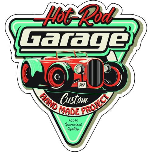 Hot Rod Garage Old School Sticker Bobber Cafe Racer Retro #24
