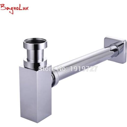 Vidric Bagnolux High Quality New Arrival Promotions Bathroom Basin Sink Tap Bottle Trap Drain Kit Waste Square Style P-TRAP, TST