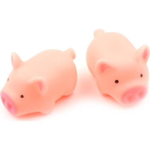 2Pcs Cartoon Funny Squeeze Straps Squishy Pink Pig Mochi TPR DIY Decor Accessories Fun Joke Toy Gift Antistress Toys