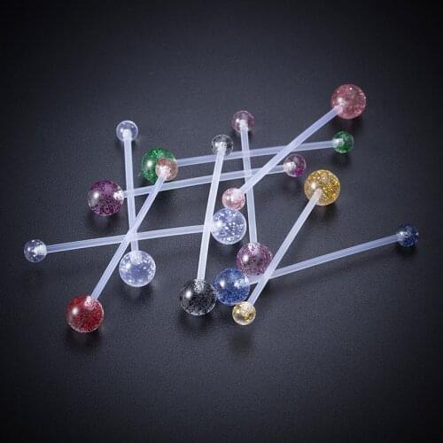 10PCS New Flexible Bioplast Navel Piercings Stud Acrylic Pregnancy Belly Button Rings UV Simple Piercing Jewelry For Women 14G