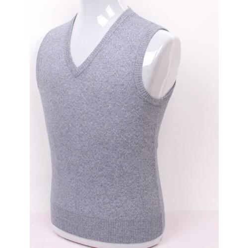 100%goat cashmere mens vest sweater argyle plaid big size dad clothes red grey blue S/105-3XL/130