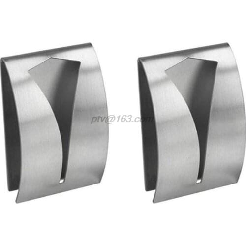 5pcs Stainless Steel Self Adhesive Towel Holder Wall Mounted Hangers Bathroom 35EE