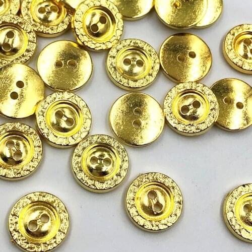 50 pcs Gold Plastic Buttons 12mm Sewing Craft 4 Holes PT331
