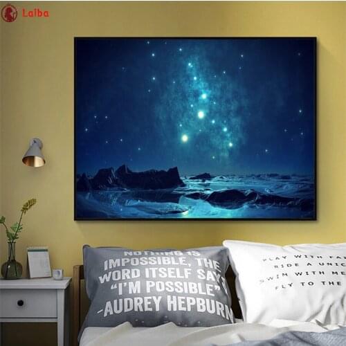 Diamond Embroidery Abstract art, starry beach 5D DIY Diamond Painting Diamond Mosaic needlework living room decor