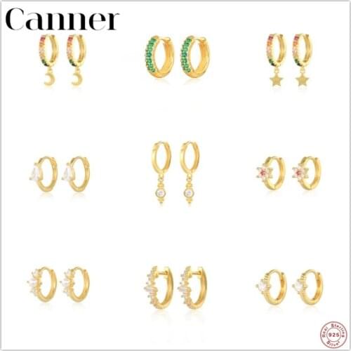 Canner Huggie Earrings For Women Luxury CZ Pendientes Plata 925 Sterling Silver Earings Jewelry Mothers Day Gift 2021 Trend W5