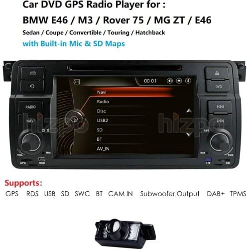 Car Multimedia Player GPS RDS TPMS for BMW 3 E46 Rover 75 MG 7inch Car Stereo Radio BT Car DVD Car Radio EQ Touch Screen USB