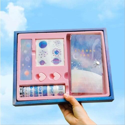 Notebook Hand Book Gift Box Set Hand Book Simple Lovely Wind Diary Student Homework School Office Supplies