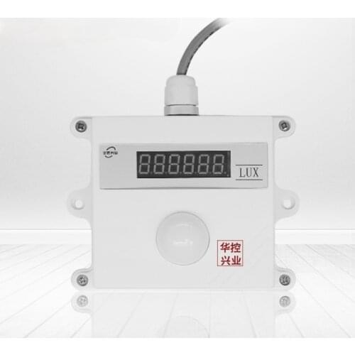 Digital Display Illuminance Sensor Transmitter Agricultural Meteorological Illuminance Meter Output 4-20MA RS485 Communication