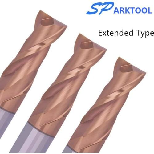 HRC55 Tungsten Steel Cutting Tool Carbide end mill Alloy Coating l Extended Type 2Flutes Milling Cutter CNC maching End mill