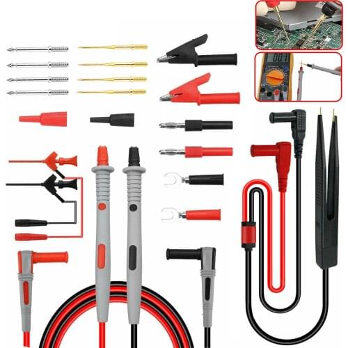 P1503E 21PCS Test Lead Kit 4MM Banana Plug To Test Hook Cable Replaceable Multimeter Probe Test Wire Probe Alligator Clip