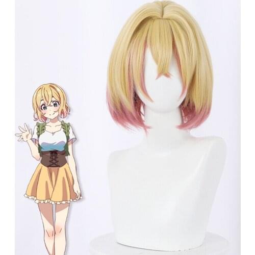 Rent A Girlfriend Nanami Mami Cosplay Short Wigs Heat Resistant Synthetic Hair+Net