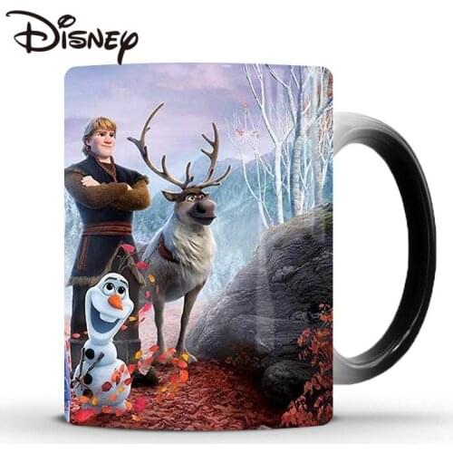 Disney mug Frozen series color-changed bone porcelain mug Home office coffee mug Heat resistant milk mug Gift mug