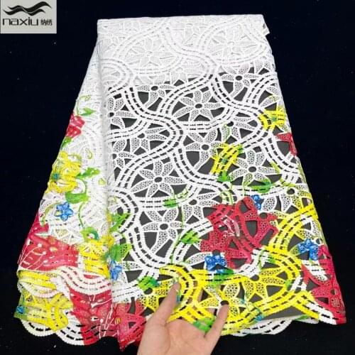 Madison 2021 Most Popular Latest Classic Grade Embroidery African Guipure Cord lace Fabric For Wedding/Party Dress