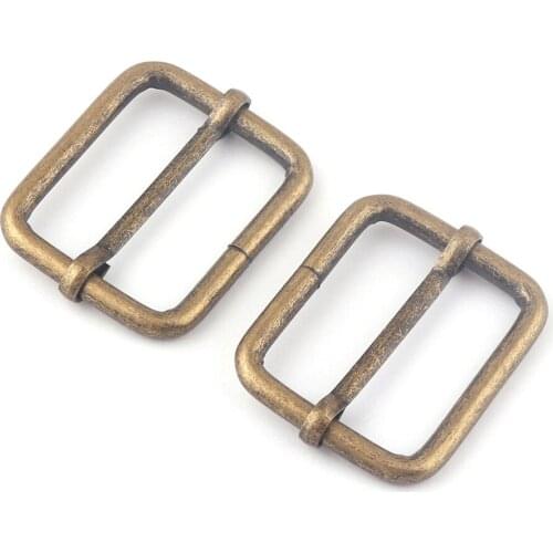 32mm Bronze Metal Vintage Adjustable Slide Buckle,Belt Rectangle Purse Buckle,Bag Strap Buckle Handbag Webbing Hardware Supplies